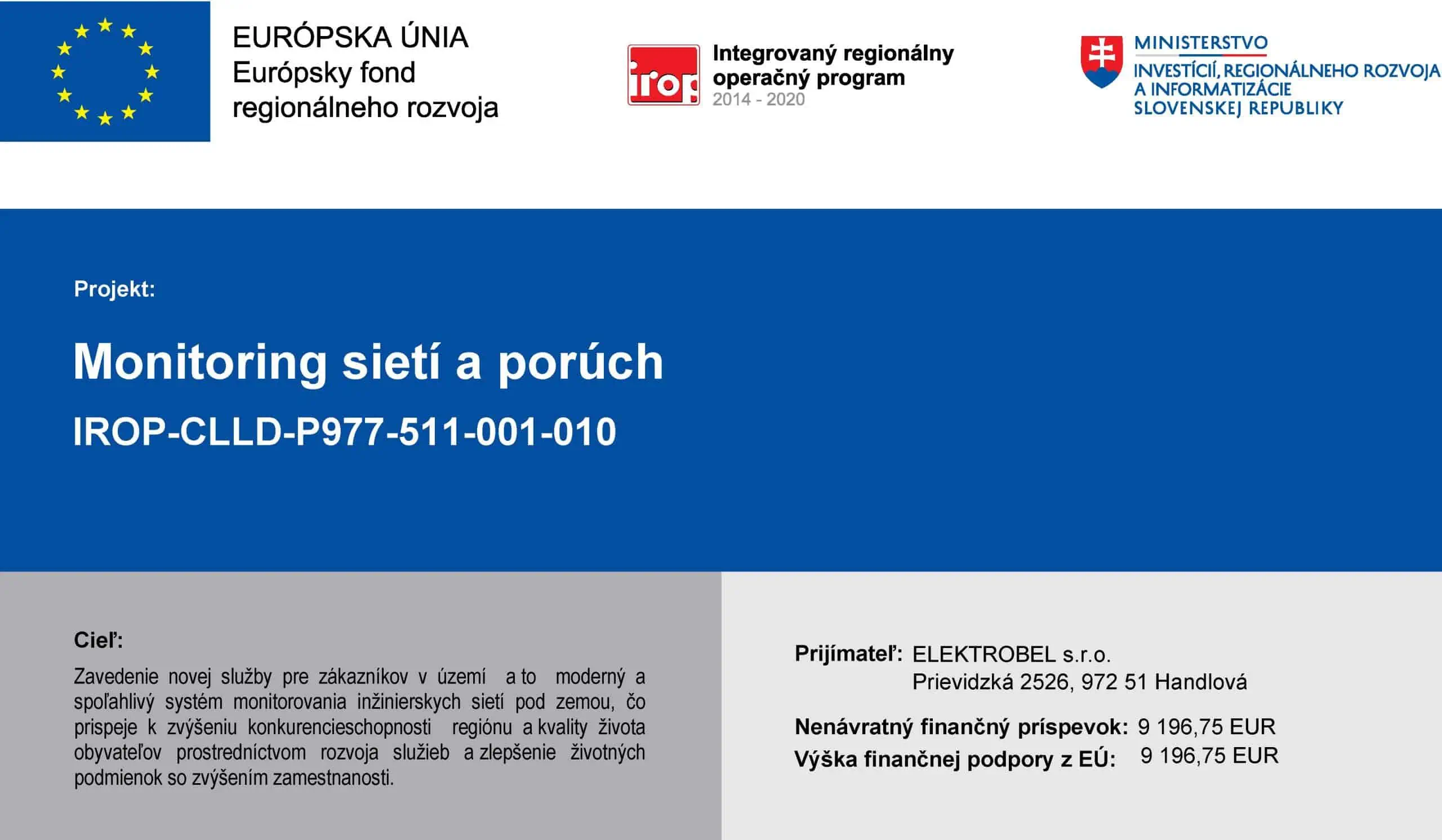 IROP - Monitoring sietí a porúch